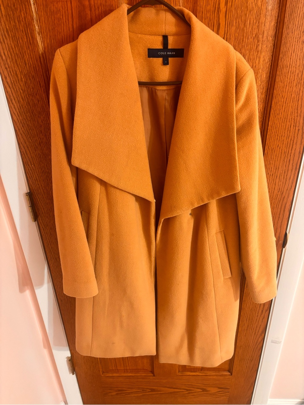 Cole Haan Women's Tan Draped Trench Coat